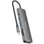 Aisens USB-C Dock 6 en 1 ASUC-6P016-GR Gris con HDMI 4K y PD 100W